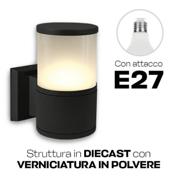 Applique da muro con attacco E27 serie Tube 220V IP54 -