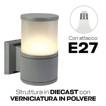 Applique da muro con attacco E27 serie Tube 220V IP54 -