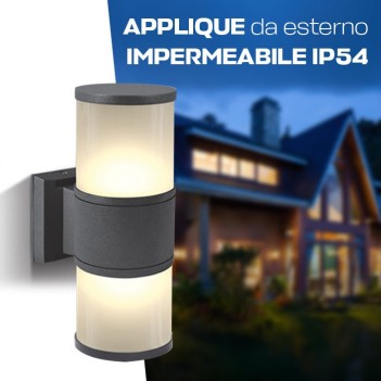 Applique da muro con attacco E27 serie Tube 220V IP54 -