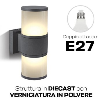 Applique da muro con attacco E27 serie Tube 220V IP54 -