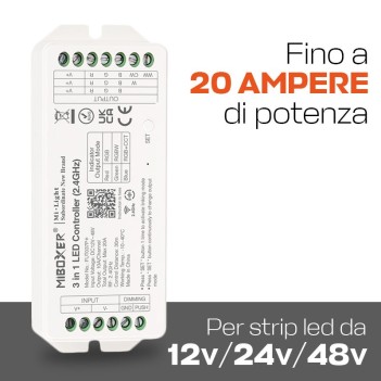 MiBoxer Mi Light FUT037P+ Ricevitore RF 20A per Strip Led