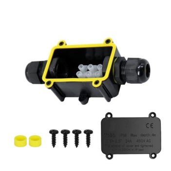 Waterproof IP68 2-way junction box for cables