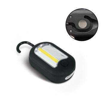 Torcia LED COB a batteria con calamita sul retro + gancio