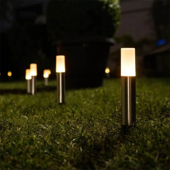 5 Lampioncini per giardino LED RGB+W 5.7W SMART Wi-Fi con picchetti