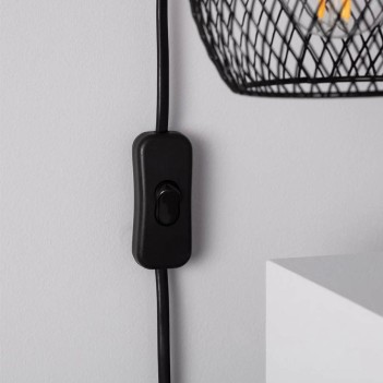 Led wall lamp Series WOOD E27 socket - Black metal and wood wall lamp en