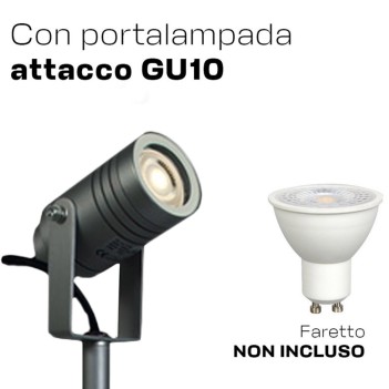 Faretto da Giardino con Picchetto portalampada GU10 220V IP65 Antracite –