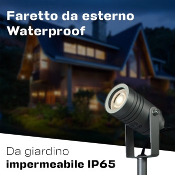 Faretto da Giardino con Picchetto portalampada GU10 220V IP65 Antracite –