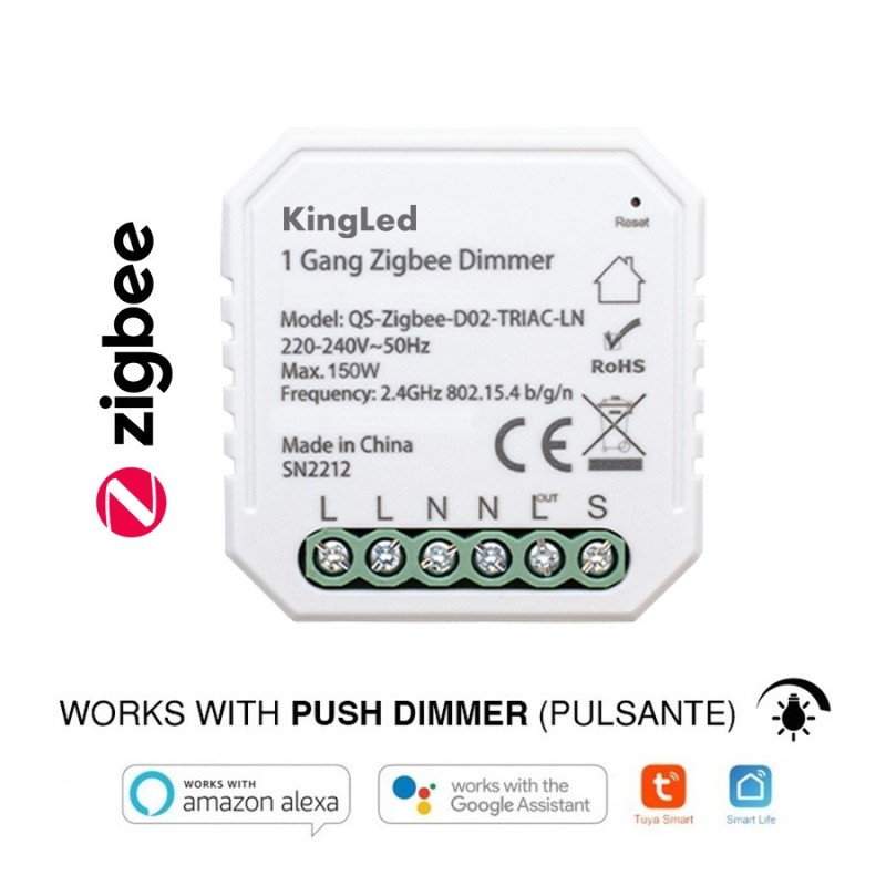 KiWi DMZ1 Modulo Dimmer Pulsante Smart ZigBee 3.0 AC 230V -