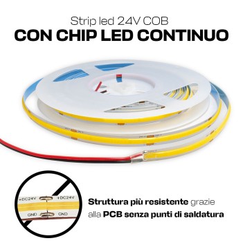 Led Strip COB CRI90 50W 5250lm 24V IP20 PCB 8mm Chip Led Continuous with
