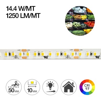 Led Strip for Food Counter with Fruits and Vegetables 72W 24V 5000K coil of 700