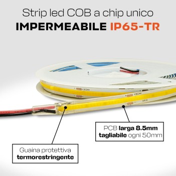 Striscia Led COB CRI90 50W 5250lm 24V IP65-TR PCB 8.5mm