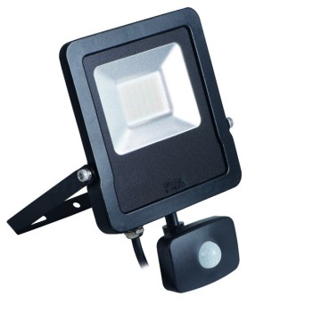 Outdoor LED Floodlight Black 30W 2400lm IP44 with Motion Sensor and Twilight ANTOS-SE-30