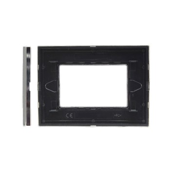 PLACCA 3 MODULI PLEXI NERA Compatibile BTICINO LIVING su