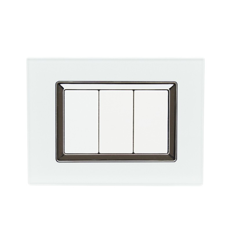 PLACCA 3 MODULI PLEXI BIANCO Compatibile BTICINO LIVING su