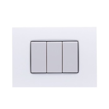 Placca cornice 3 Moduli Bianco Quadra Compatibile BTICINO