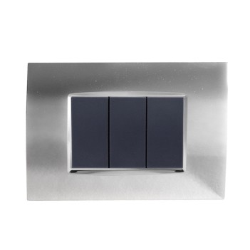 Placca cornice 3 Moduli Chromo Lucid Quadra Compatibile