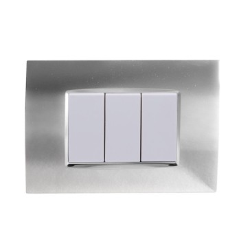 Placca cornice 3 Moduli Chromo Lucid Quadra Compatibile BTICINO LIVING en