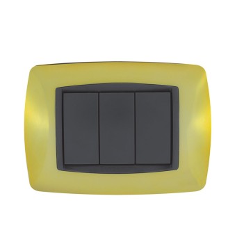 Placca Cornice 3 Moduli Oro Lucido – Serie VING