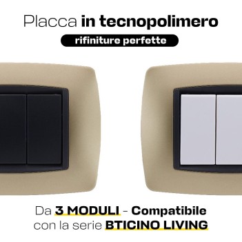 Placca Cornice 3 Moduli Oro – Serie VING en