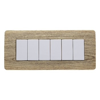 Frame Plate 6 Modules Light Wood - Matix Compatible Series en