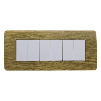 Frame Plate 6 Modules Dark Wood - Matix Compatible Series en