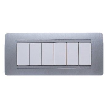 Frame Plate 6 Modules Silver - Matix Compatible Series en