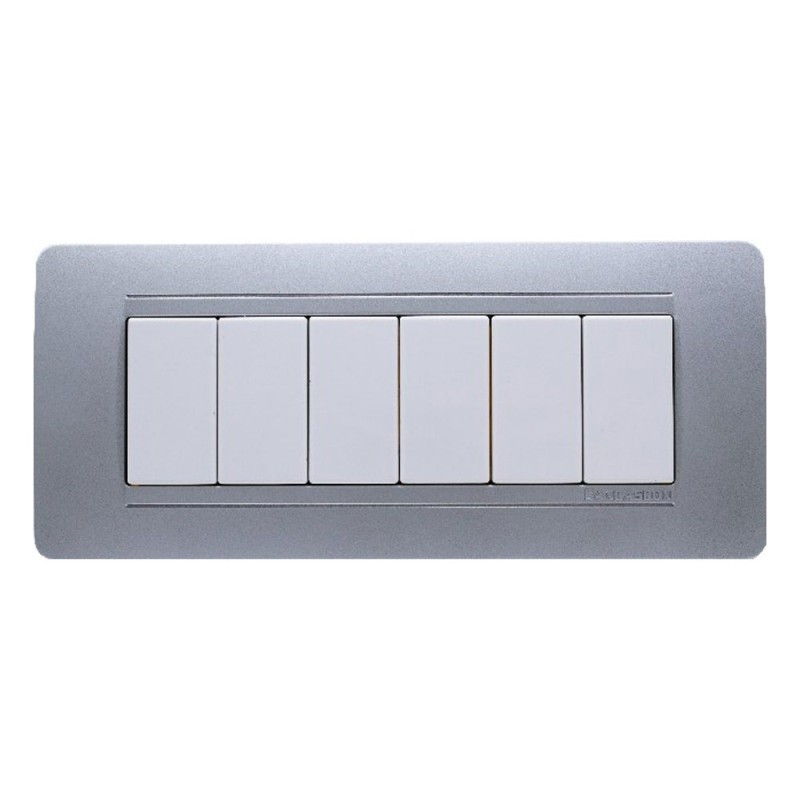 Frame Plate 6 Modules Silver - Matix Compatible Series en