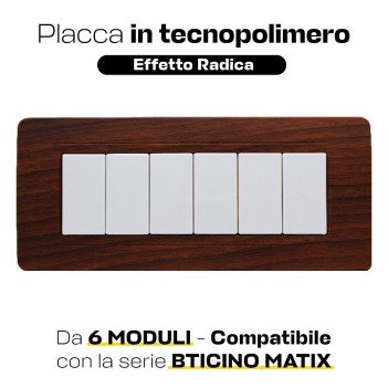 Frame Plate 6 Modules Radica - Matix Compatible Series en