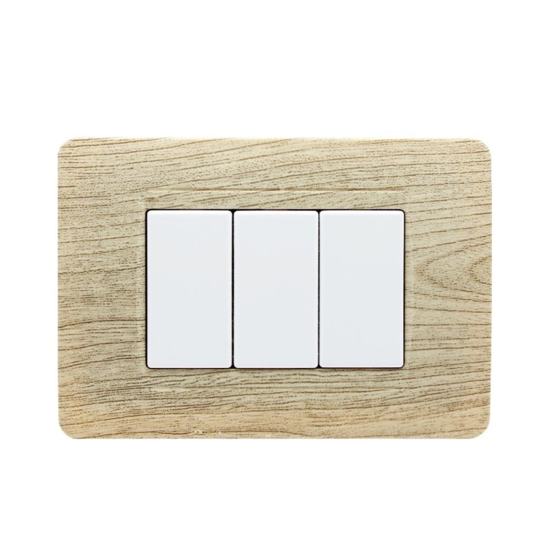 PLACCA CORNICE 3 MODULI LEGNO CHIARO - SERIE TIX en