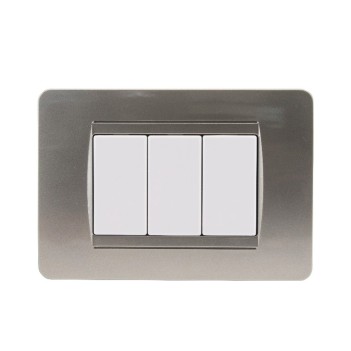 Frame Plate 3 Modules Titanium - Matix Series Compatible