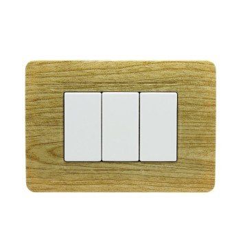 Frame Plate 3 Modules Dark Wood - Matix Series Compatible