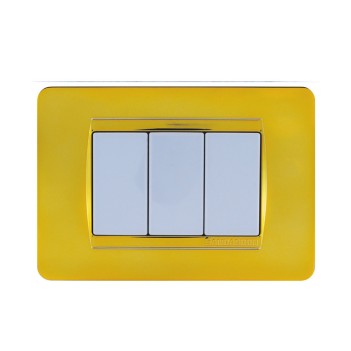 Plate Frame 3 Modules Polished Gold - Matix Series Compatible en