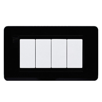 Frame Plate 4 Modules Black - Matix Series Compatible en