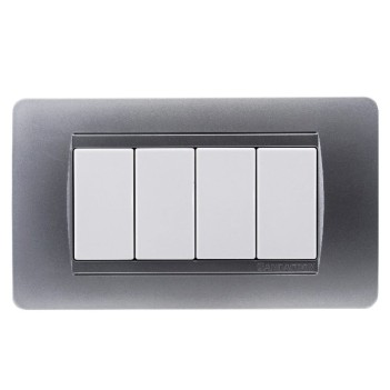 Frame Plate 4 Modules Silver - Matix Series Compatible en