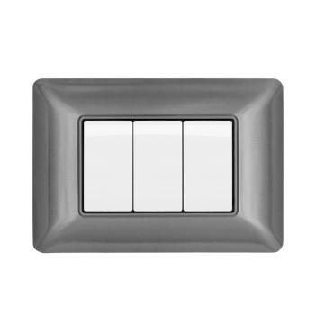 Frame Plate 3 Modules Dark Grey - Matix Series Compatible en