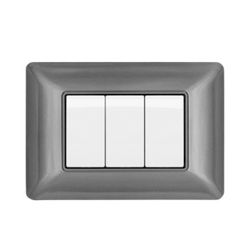 Placca Cornice 3 Moduli Grigio scuro - compatibile Serie