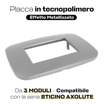 Placca Cornice Futura 3 Moduli Cromo Lucido - Serie Lute