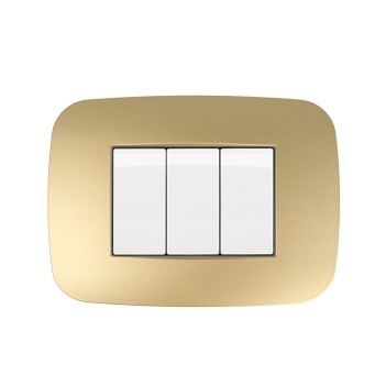 Placca Cornice Futura 3 Moduli Oro - Serie axolute
