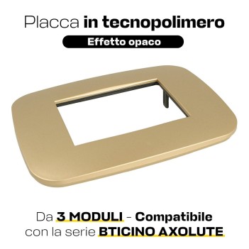 Placca Cornice Futura 3 Moduli Oro - Serie Lute