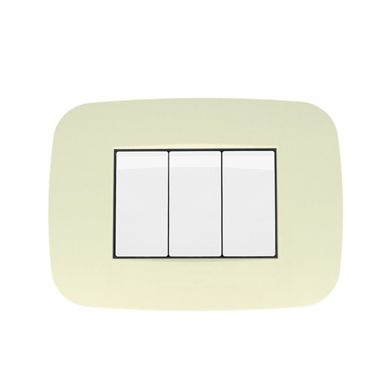 Placca Cornice Futura 3 Moduli SABBIA Lute Compatibile Placca Cornice Futura 3 Moduli SABBIA Lute Compatibile