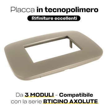 Placca Cornice Futura 3 Moduli Bronzo - Serie Lute su