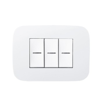 Placca da 3 moduli compatibile Bticino Axolute colore bianco