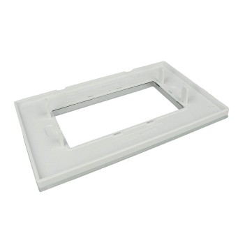 Placca Cornice Vetro 3 Moduli Bianca - Serie Lute su KingLed