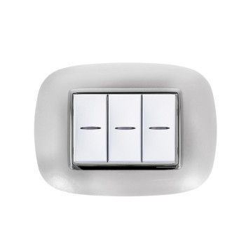Placca cromata da 3 moduli per supporti bticino Axolute.