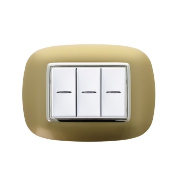 Placca da 3 moduli per supporti bticino Axolute colore bronzo