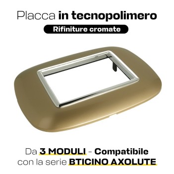 Placca Cornice Oval 3 Moduli Bronzo - Serie Lute