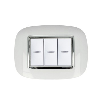 PLACCA CORNICE OVAL 3 MODULI BIANCA - SERIE LUTE