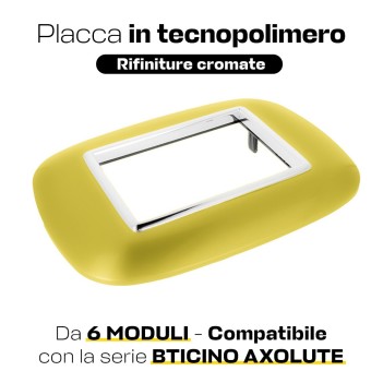 Placca cornice Oval 6 moduli Oro Lucido - Serie Lute su