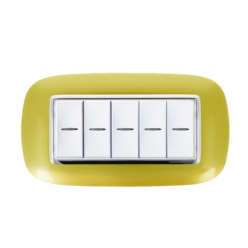 Placca cornice Oval 6 moduli Oro Lucido - Serie Lute su Placca cornice Oval 6 moduli Oro Lucido - Serie Lute su