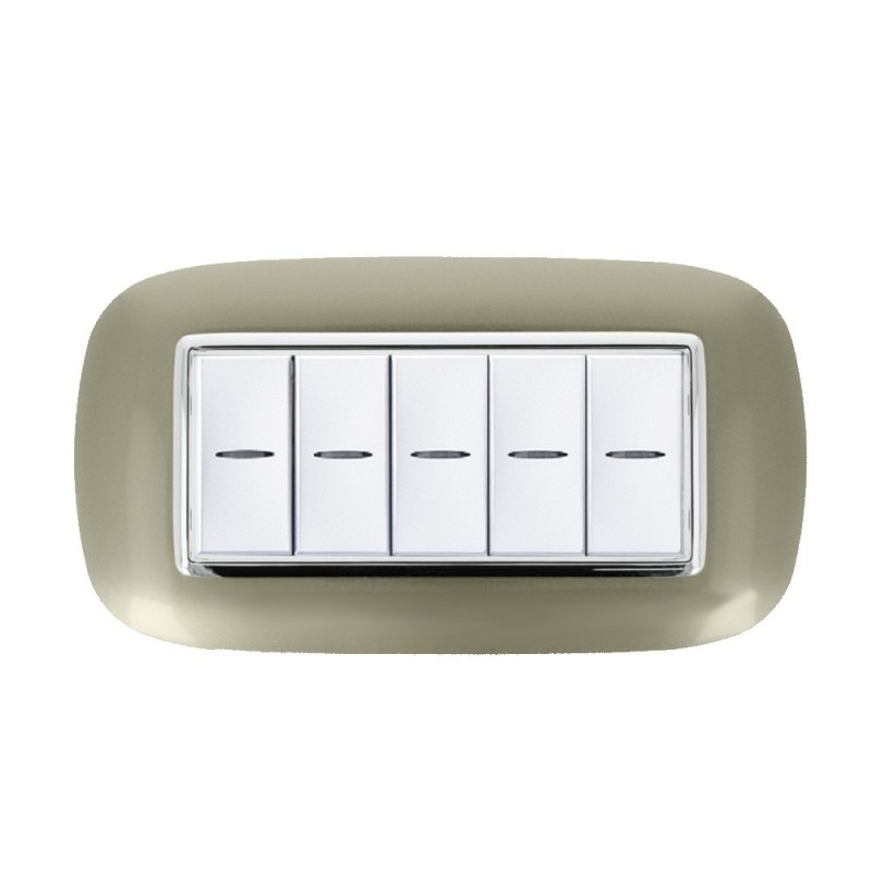 Oval frame plate 6 modules Titanium - Lute Series en Oval frame plate 6 modules Titanium - Lute Series en
